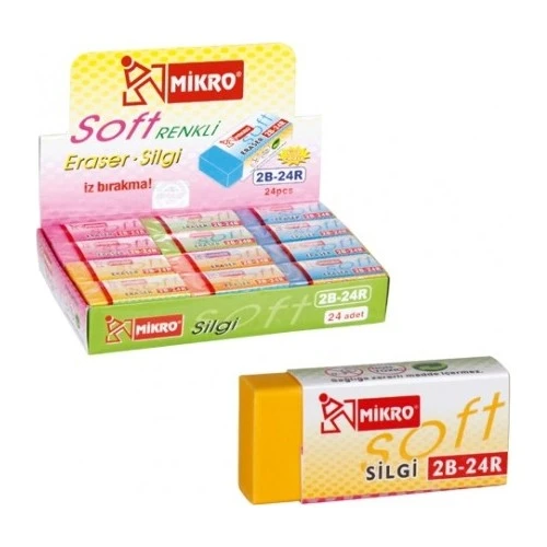 Mikro Renkli Silgi 2B-24R (24 Lü Paket) ürün görseli 1