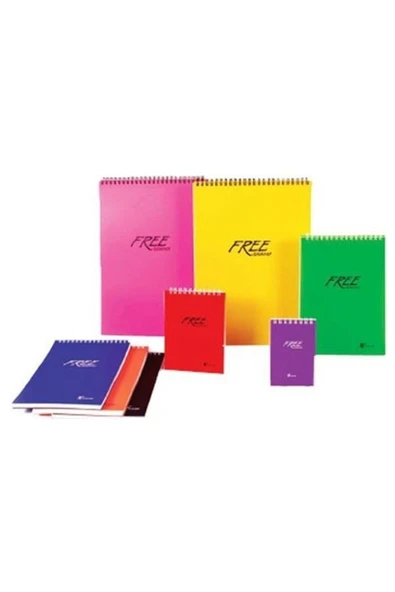 Keskin Color Bloknot Free Platinum Office Spiralli A5 80 Yaprak Çizgili Not Defteri 141171-99 (6 Lı Paket) ürün görseli 1