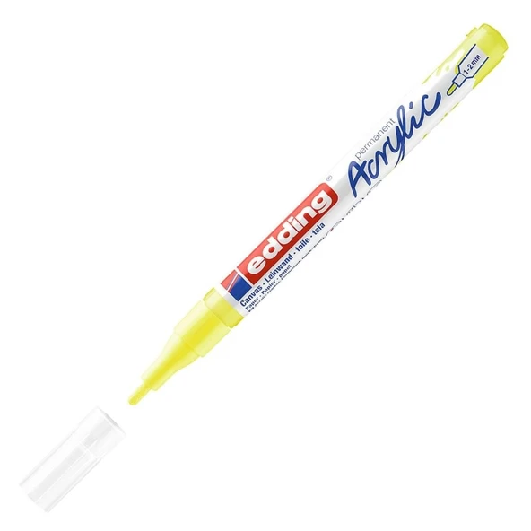 Edding Markör Kalem Akrilik İnce Uçlu Fosforlu Sarı 065 (10 Lu Paket) ürün görseli 1