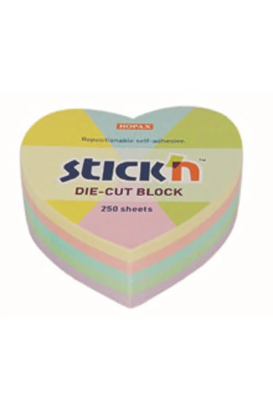 Hopax Stickn 64X67Mm Pastel Kalp Yapışkanlı Not Kağıdı Notblok 250 Yaprak ürün görseli 1