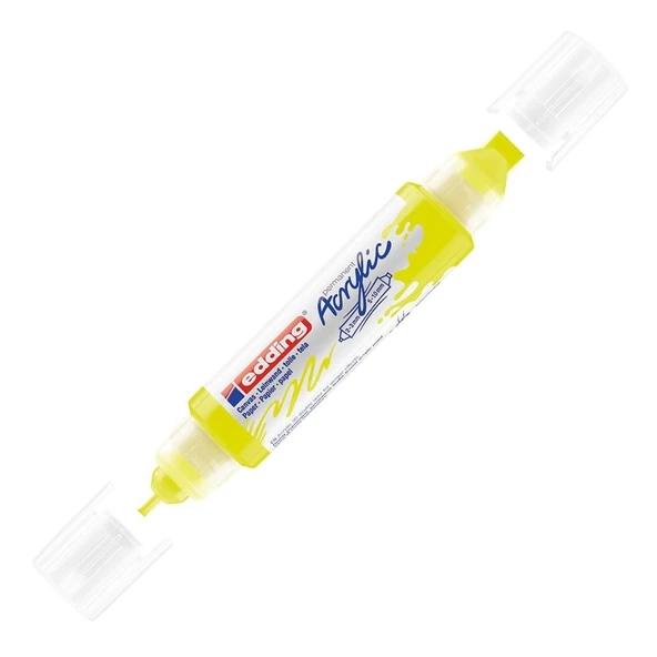 Edding Akrilik Kalem 3D Double Liner Fosforlu Sarı 065 (5 Li Paket) ürün görseli 1