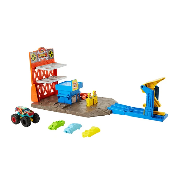 Mattell Oyuncak Hot Wheels Monster Trucks Patlama İstasyonu Oyun Seti HFB12 ürün görseli 1