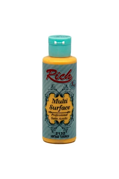 Rich Multi Surface Profesyonel Saten Akrilik Boya 120 Cc Vintage Turuncu 2132 ürün görseli 1