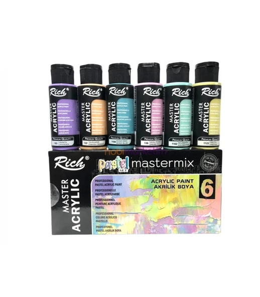 Rich Master Mix Pastel Akrilik Boya Seti 6 Renk 60Cc AKR-060-09708 ürün görseli 1