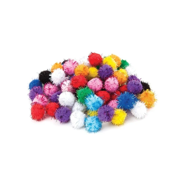 Puti Pom Pom Karışık Metalik Ponpon 10Mm-20Mm-30Mm 00268 ürün görseli 1