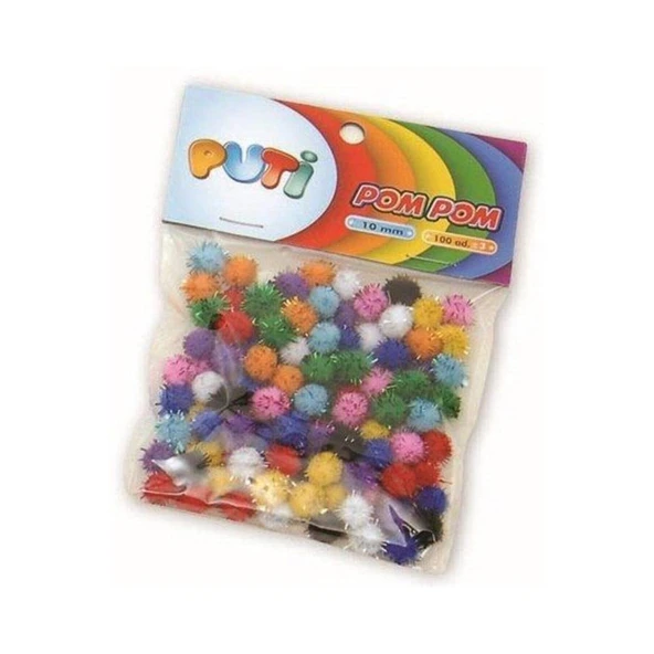 Puti Pom Pom Metalik 10 Mm 100 Lü 4476 ürün görseli 1