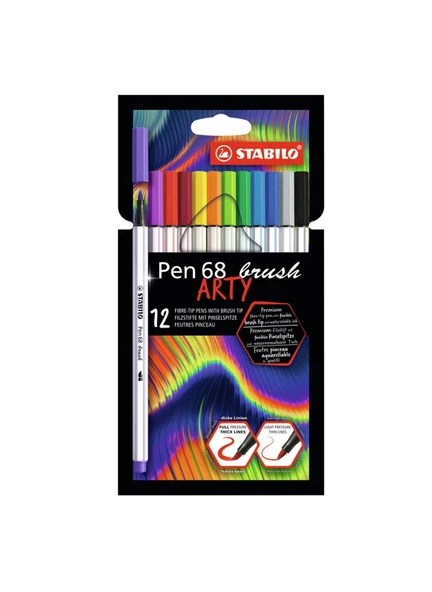 Stabilo Keçe Uçlu Boya Kalemi Pen 68 Brush Arty 12 Renk ürün görseli 1