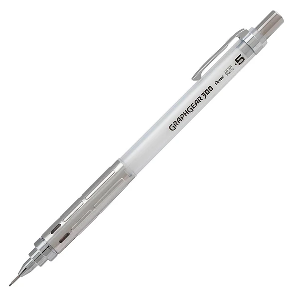 Pentel Teknik Çizim ve Yazı İçin Vesatil Kalem 0.5 Mm Beyaz Graphgear 300 ürün görseli 1