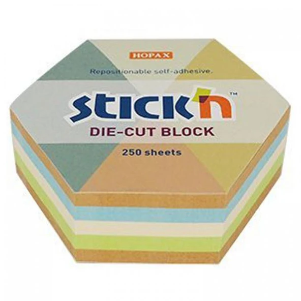 Hopax Stickn 61X67Mm Kraft Altıgen Yapışkanlı Not Kağıdı Notblok 250 Yaprak ürün görseli 1