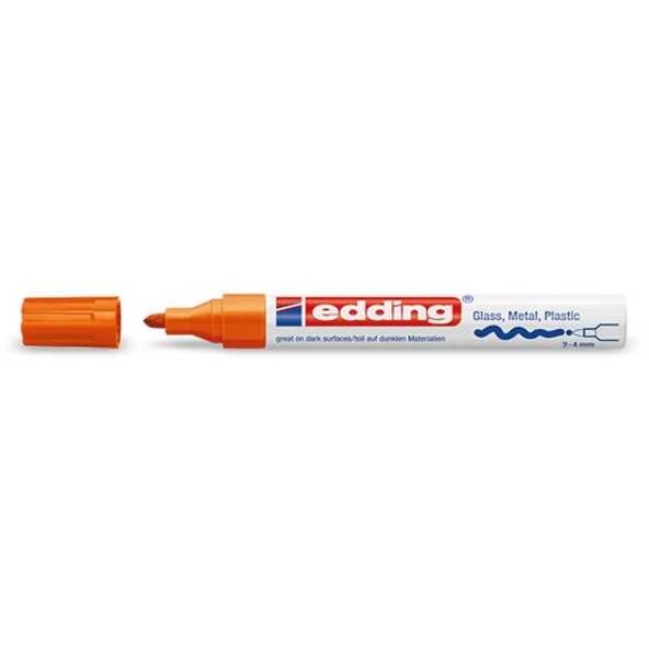 Edding Markör Boya Kalemi 2-4 Mm Yuvarlak Uçlu Turuncu 750 (10 Lu Paket) ürün görseli 1