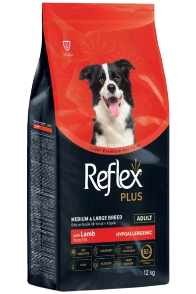 Reflex plus medium large adult 12kg kuzu etli orta ve büyük ırk yetişkin hipoalerjenik köpek maması ürün görseli 1