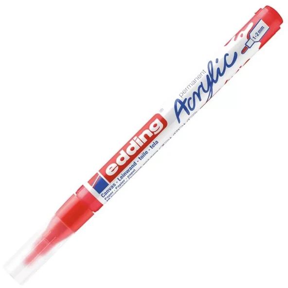 Edding İnce Uçlu Akrilik Markör Kalem 1-2Mm Trafik Kırmızı ED5300902 (10 Lu Paket) ürün görseli 1