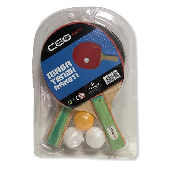 Ceo Sport Masa Tenisi Seti 2 Raket + 3 Top Sp0004 ürün görseli 1