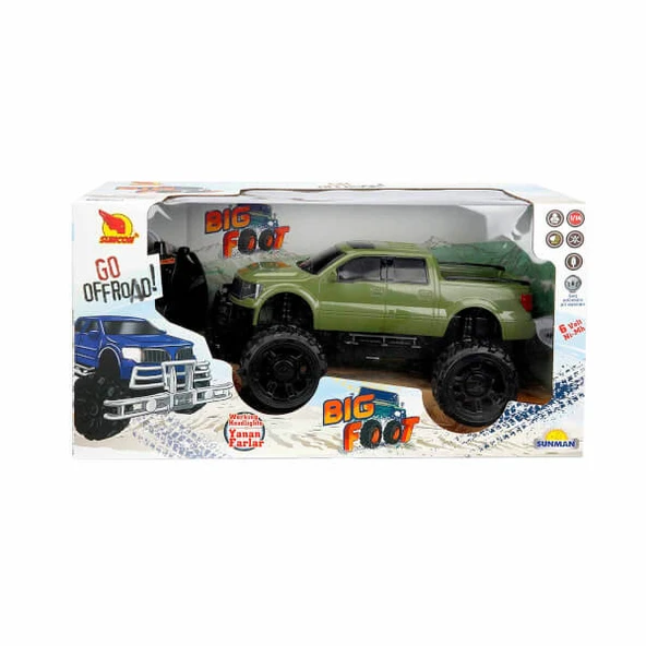 Sunman Oyuncak 1:14 Uzaktan Kumandalı Big Foot Usb Şarjlı Pick Up 34Cm Işıklı S01040022 (Karışık Renk 1 Adet) ürün görseli 1