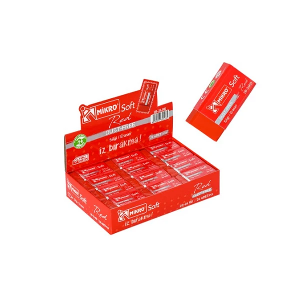 Mikro Silgi Soft Kırmızı 2B-24Rd (24 Lü Paket) ürün görseli 1