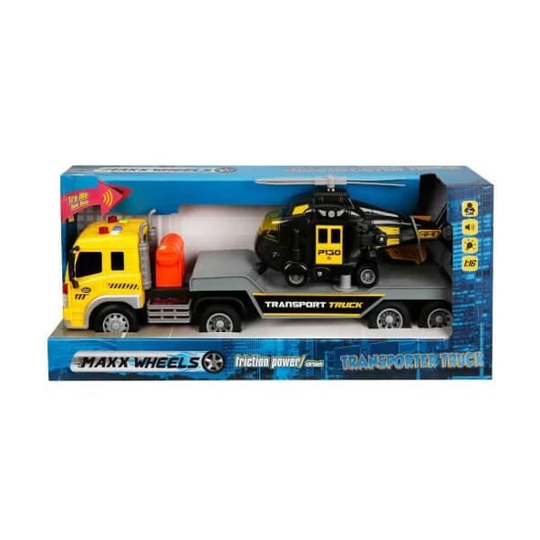 Sunman Oyuncak 1:16 Maxx Wheels Sesli ve Işıklı Transporter Tır 40Cm S00002315 (Karışık Renk 1 Adet) ürün görseli 1
