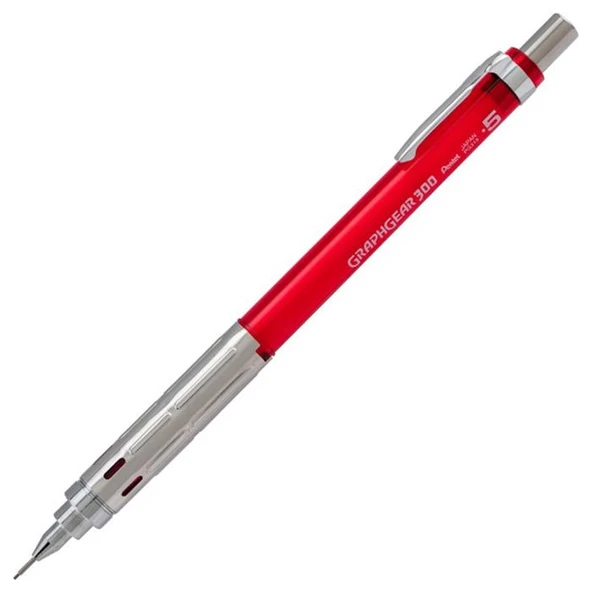 Pentel Teknik Çizim ve Yazı İçin Vesatil Kalem 0.5 Mm Kırmızı Graphgear 300 ürün görseli 1