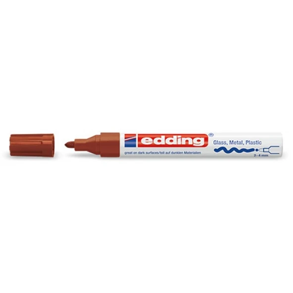 Edding Markör Boya Kalemi 2-4 Mm Yuvarlak Uçlu Kahverengi 750 (10 Lu Paket) ürün görseli 1