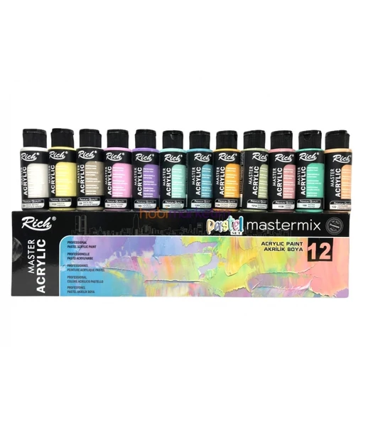 Rich Master Mix Pastel Akrilik Boya Seti 12 Renk 11409 ürün görseli 1