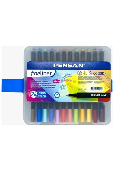 Pensan Fineliner Keçe Uç Kalem 24 Renk Pvc Kutu 6500 Hp ürün görseli 1