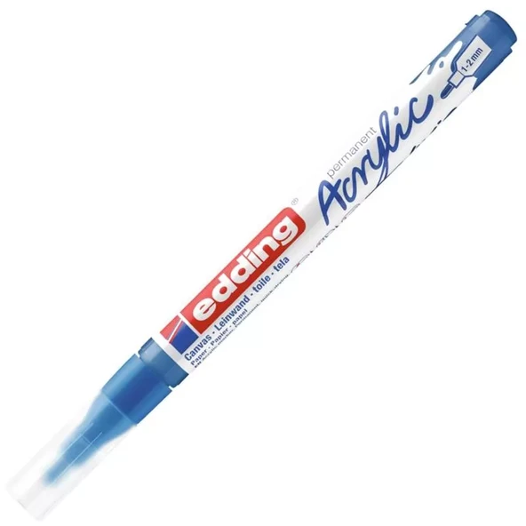 Edding İnce Uçlu Akrilik Markör Kalem 1-2Mm Anzer Mavi ED5300903 (10 Lu Paket) ürün görseli 1