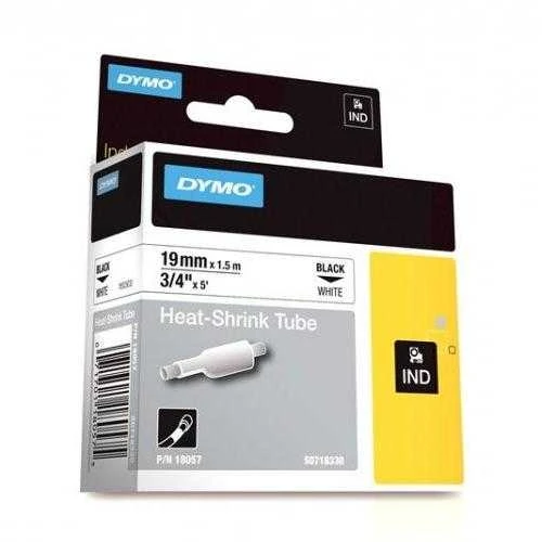 Dymo Rhinopro Isıyla Küçülen Şerit 19Mmx1,5Metre Beyaz/Siyah 18057 ürün görseli 1