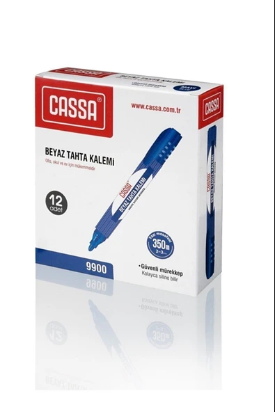 Cassa Beyaz Tahta Kalemi Mavi 9900M (12 Li Paket) ürün görseli 1