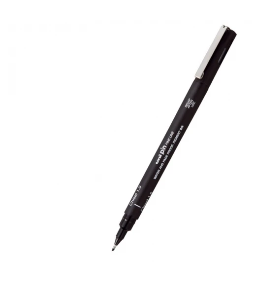 Uni-Ball Pin 1.0 Fine Line Kesik Uçlu Kalem Fine Liner Drawing Pen Siyah PINCS1-200 (12 Li Paket) ürün görseli 1