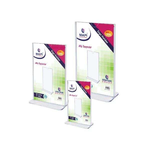 Mapi T Tipi Eko Dikey Broşür Standı 55X90Mm 5341410 ürün görseli 1