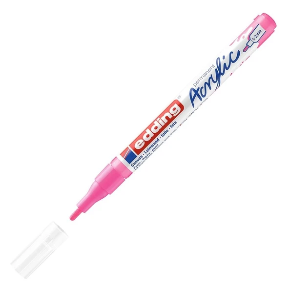 Edding Markör Kalem Akrilik İnce Uçlu Fosforlu Pembe 069 (10 Lu Paket) ürün görseli 1