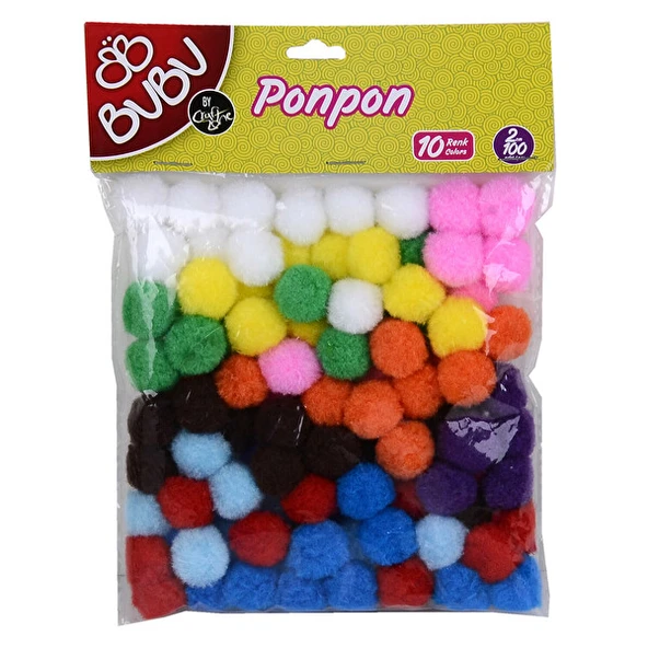 Bu-Bu Pon Pon 2 Cm 100 Lü Karma 00109 ürün görseli 1