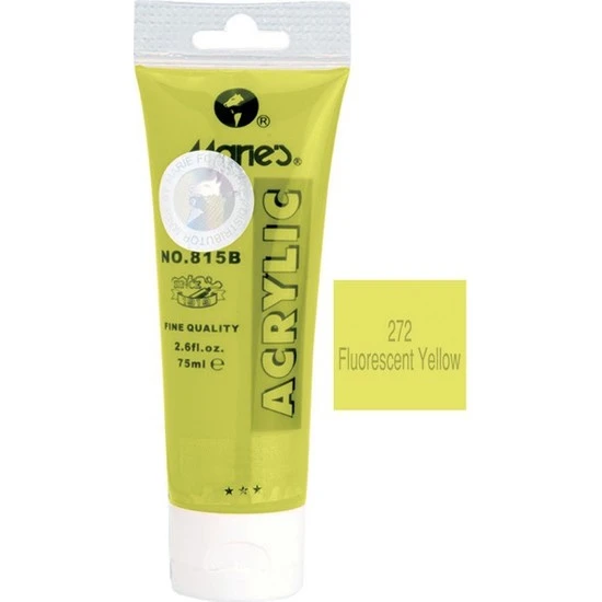 Maries Akrilik Boya 75 Ml Fluorescent Yellow 815-272 MRMAR0176 (1 Adet) ürün görseli 1