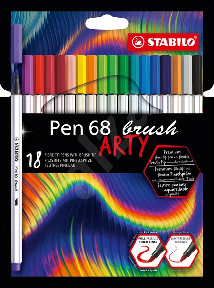 Stabilo Keçe Uçlu Boya Kalemi Pen 68 Brush Arty 18 Renk ürün görseli 1