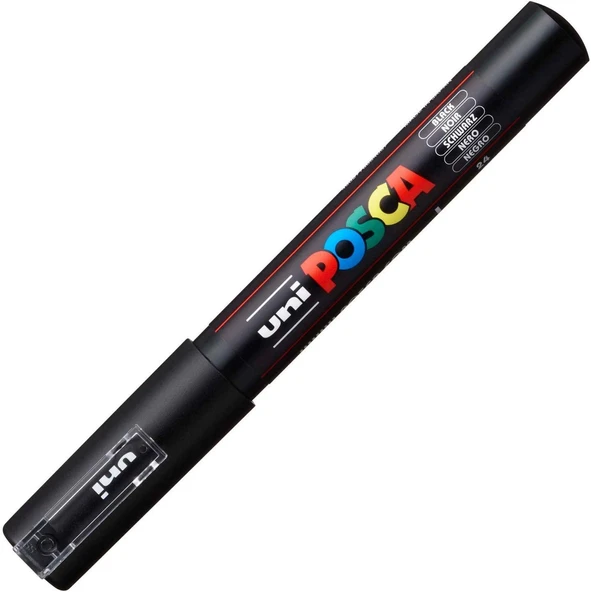 Uni-Ball Markör Boyama Posca Su Bazlı Poster Kalemi 0.7 Mm Siyah Pc-1M (6 Lı Paket) ürün görseli 1