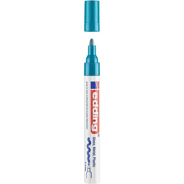 Edding Boya Dekor Markörü 2-4 mm Yuvarlak Uçlu Boya Kalemi Açık Mavi E-750 (10 Lu Paket) ürün görseli 1