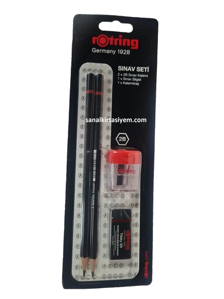 Rotring Sınav Kalemi 2B + Silgi + Kalemtraş 2090068WK ürün görseli 1
