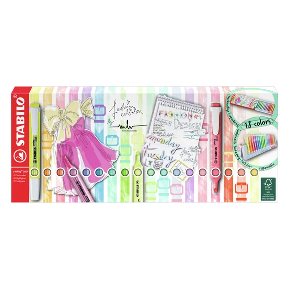 Stabilo (İşaret Kalemi) Swing Cool 1-4 Mm Kesik Uç 18 Renk Masa Seti 275/18-01-5 ürün görseli 1