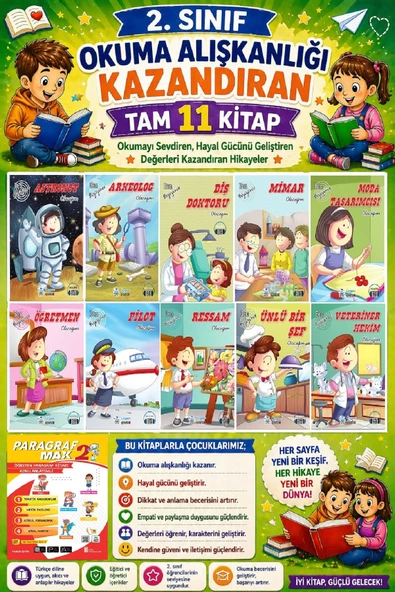 2. Sınıf Okuma Alışkanlığı Kazandıran Okumayı Sevdiren Tam 11 Kitap - 15 ürün görseli 1
