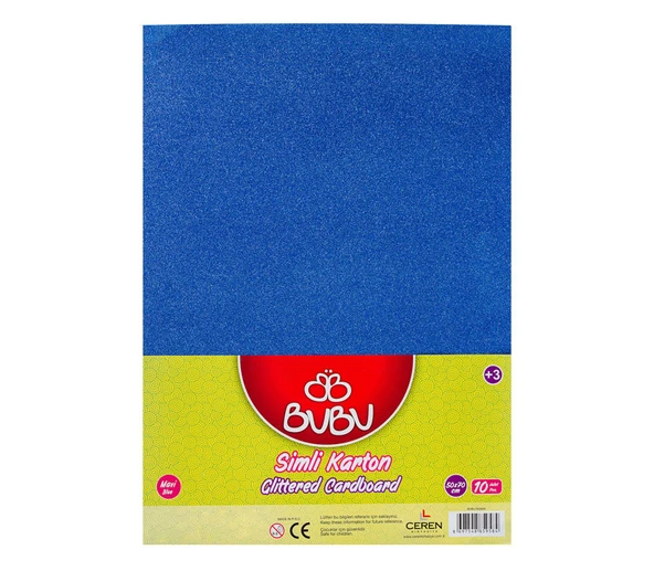 Bu-Bu Simli Fon Karton 50X70Cm Mavi FK0009 (10 Lu Paket) ürün görseli 1