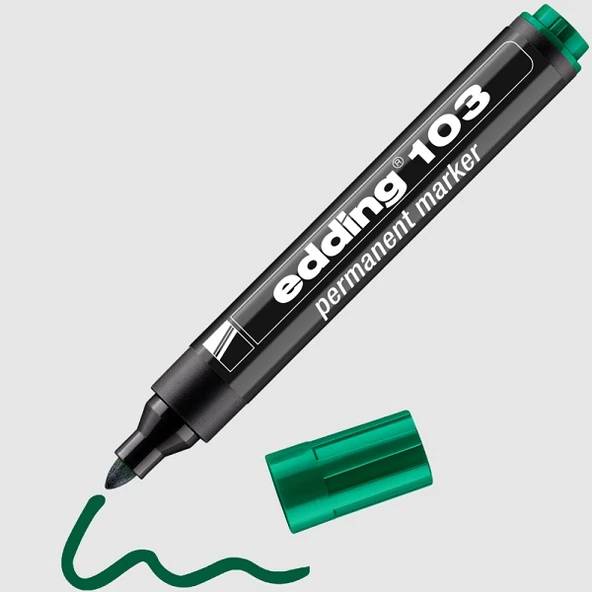 Edding 103 Permanent Markör Kalem Yuvarlak Uç 1,5-3 Mm Yeşil ED10304 (10 Lu Paket) ürün görseli 1