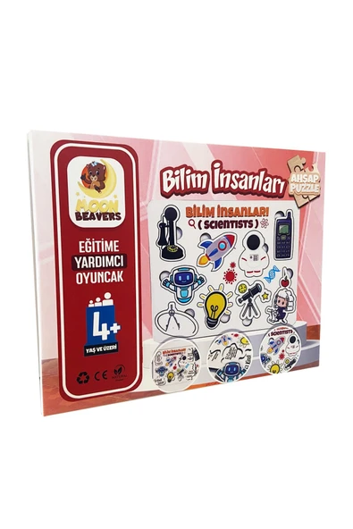 Moon Beavers Bilim İnsanları - 1 Ahşap Puzzle Eğitici Oyuncak ürün görseli 1