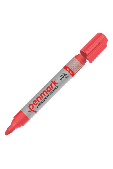 Penmark Permanent Marker Kalem Yuvarlak Uç Kırmızı Hs405-03 (12 Li Paket) ürün görseli 1