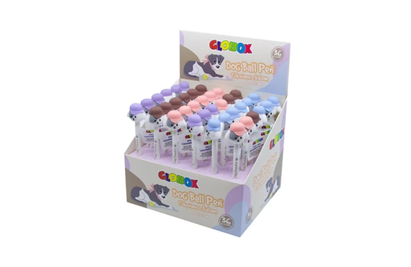 Globox Şapkalı Köpek Figürlü Tükenmez Kalem 0.7Mm Yazım Rengi Mavi 3503 (36 Lı Paket) ürün görseli 1