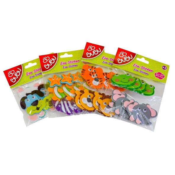 Bu-Bu 3D Keçe Sticker Oynar Gözlü Karışık Hayvanlar Bubu-Sts020 ürün görseli 1