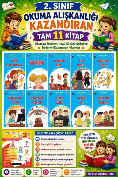 2. Sınıf Okuma Alışkanlığı Kazandıran Okumayı Sevdiren Tam 11 Kitap - 18 ürün görseli 1