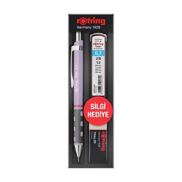 Rotring Okul Seti Tikky Versatil Kalem + Min + Silgi 3 Lü 0.7 Mm Lila Ro-Kk07-07 ürün görseli 1