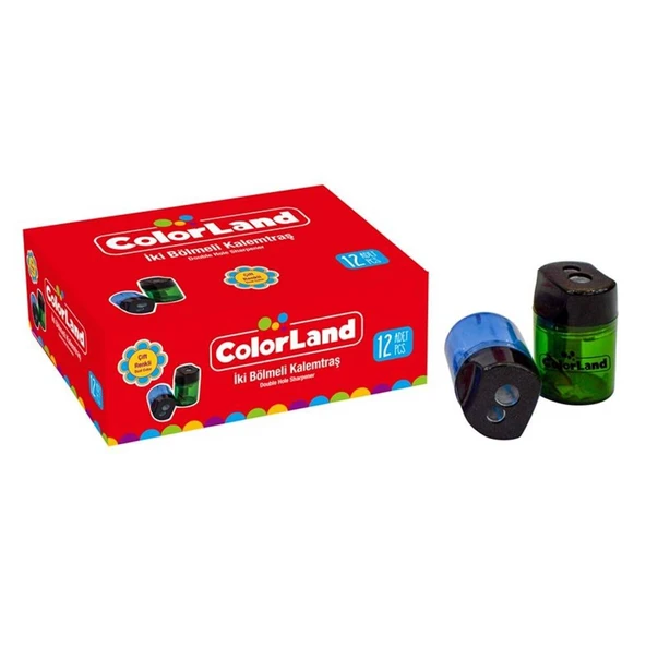 Colorland Kalemtıraş İki Bölmeli Çift Renkli Color-Klt21 (12 Li Paket) ürün görseli 1