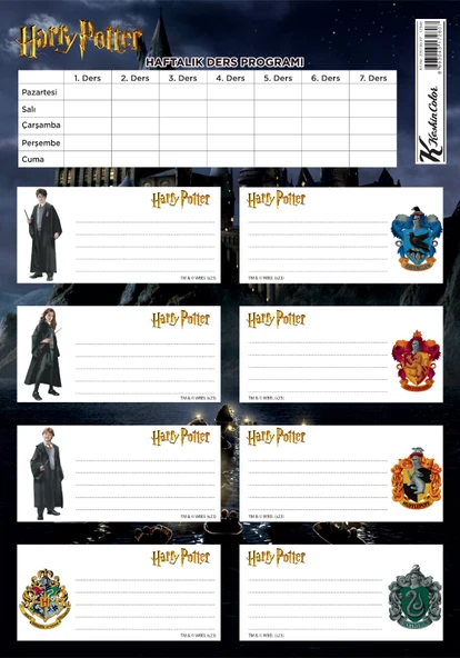Keskin Color Ders Programlı Okul Etiketi Harry Potter 3 Yaprak 220130-07 ürün görseli 1