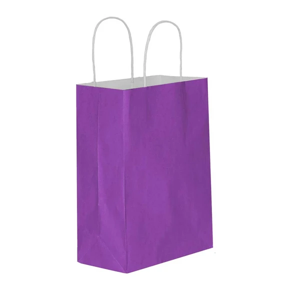 Umur Karton Çanta (Hediye Çantası) 12X25X30Cm Açık Mor 90 Gram Kraft 30015700 (25 Li Paket) ürün görseli 1