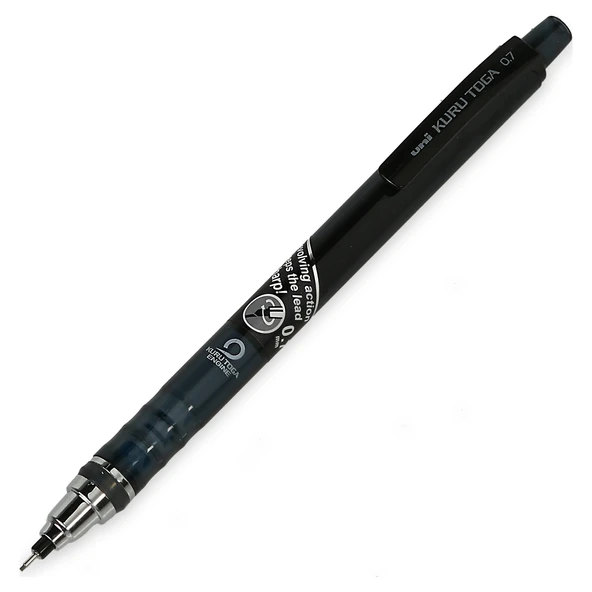 Uni-Ball Versatil Kalem (Mekanik Uçlu Kurşun Kalem) Kuru Toga T 0.7 Mm Siyah M7-450T (12 Li Paket) ürün görseli 1